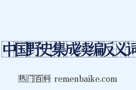 中国野史集成续编反义词是什么意思的图片